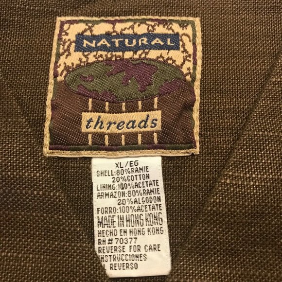 Vintage Natural Threads Mens Ramie Cotton Vest - Picture 4 of 8